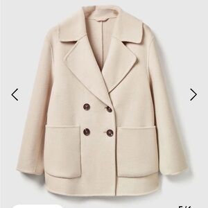 United color of benetton:  Cream Double-Breasted Women's Coat [NWT] size small